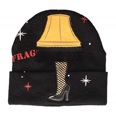 A Christmas Story Fragile Leg Lamp with Lights & Tassels Beanie